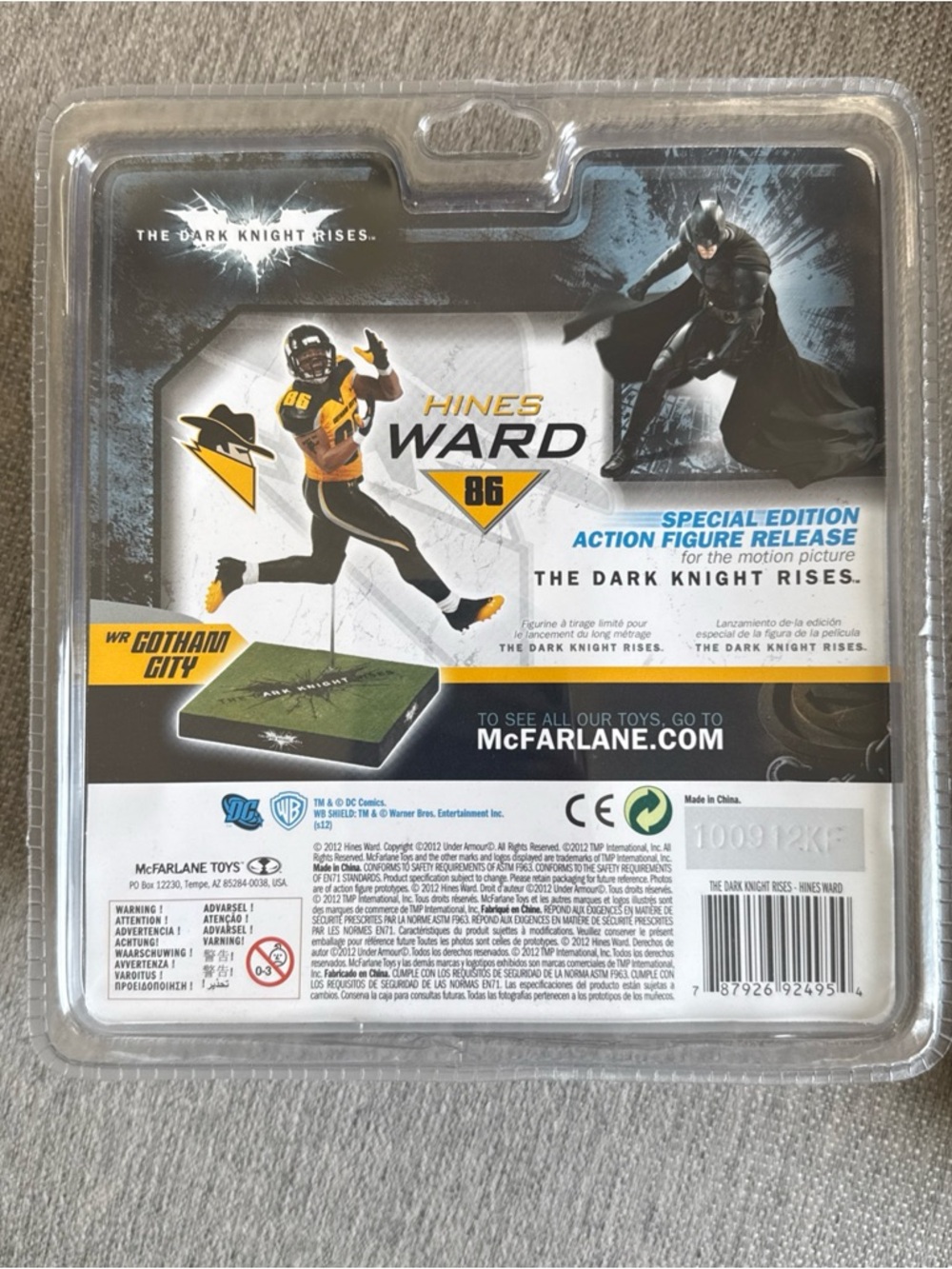 Mcfarlane Hines Ward Action Figure WR Gotham Rogues Dark Knight Rises RARE! 2012 - Picture 3 of 17